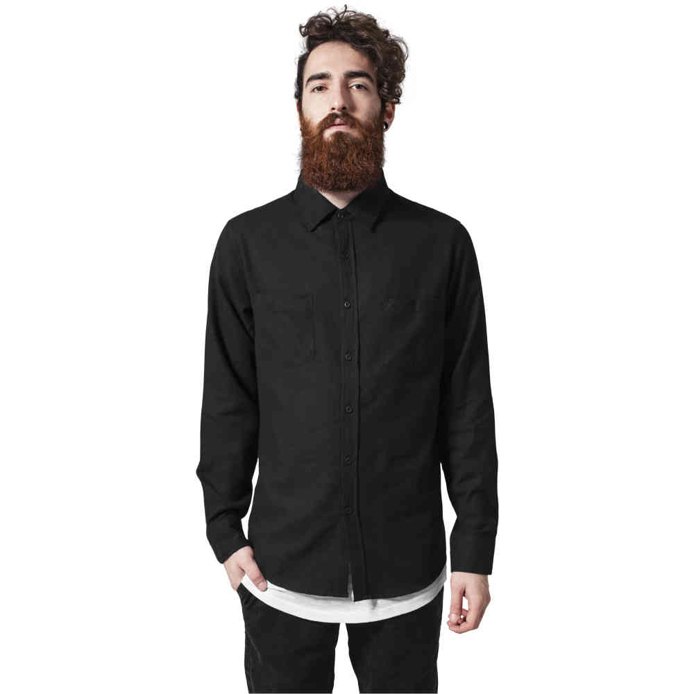 Urban Classics - Checked Flanell Chemisier - Noir